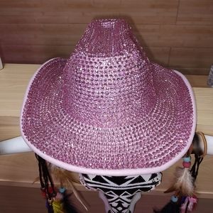 Women's Pink Rhinestone studded hat